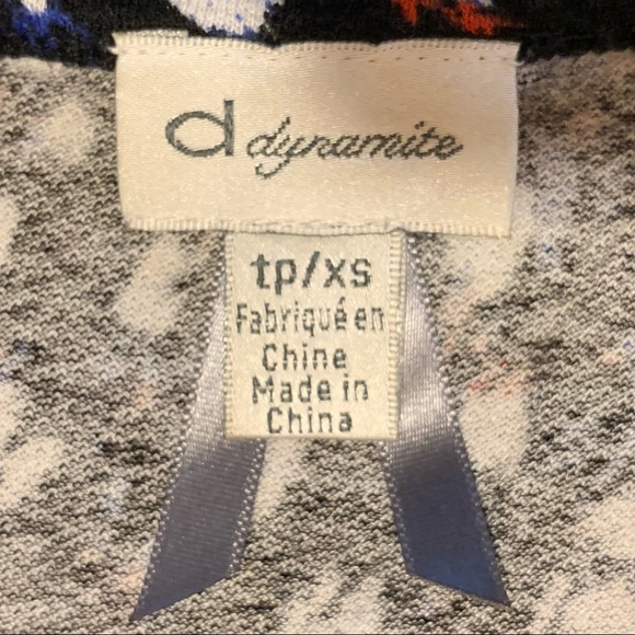 Dynamite printed tank top with black faux leather cutout - Picture 9 of 11